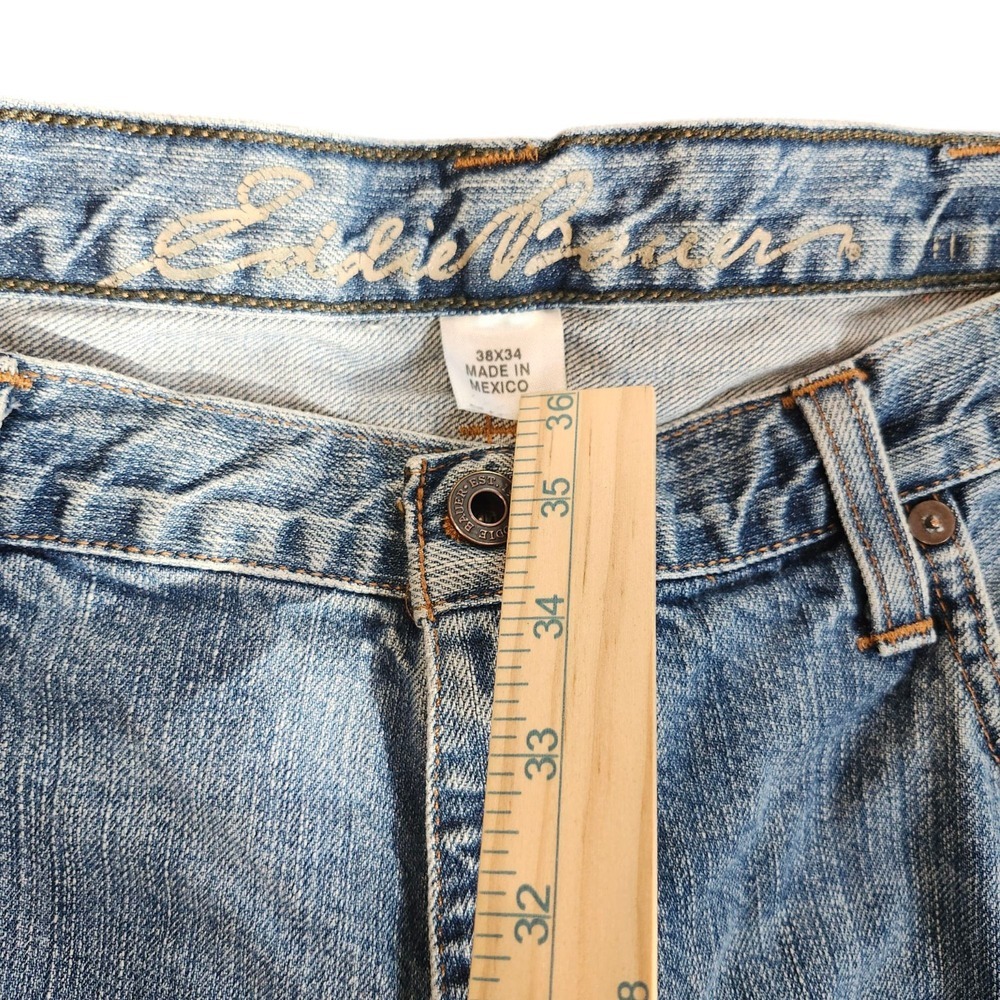 Eddie Bauer Men's Relaxed Fit Straight Leg Blue Medium Wash Denim Jeans 38x34 - Picture 6 of 9
